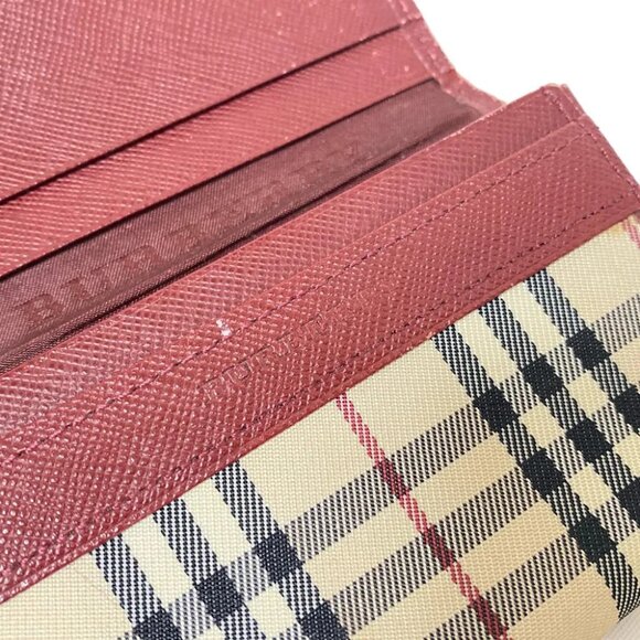 Auth Burberry - Cream Dark Brown Multi Nylon Leather Business Card Holder - Picture 9 of 9